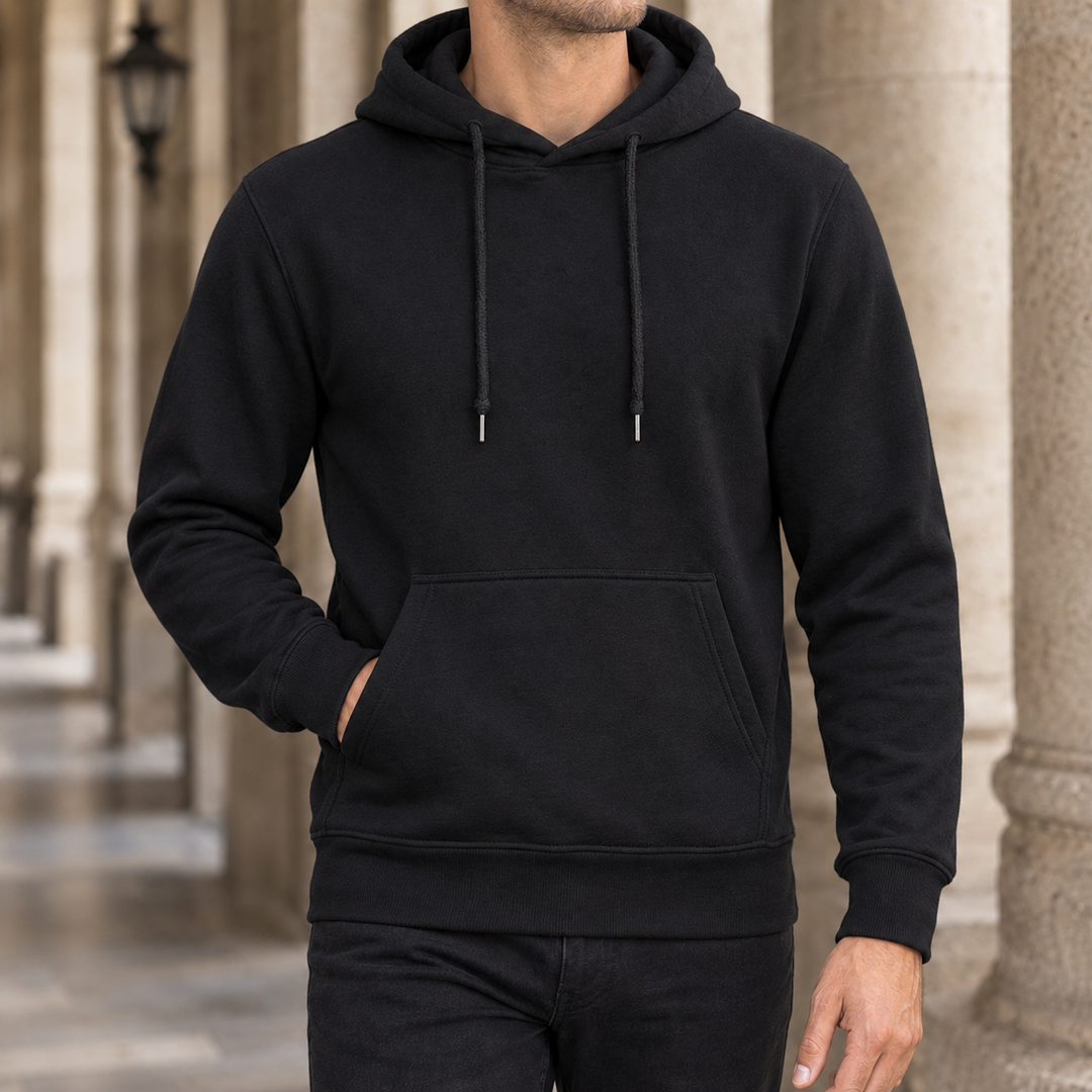 Men's Casual Pullover Hoodie Black