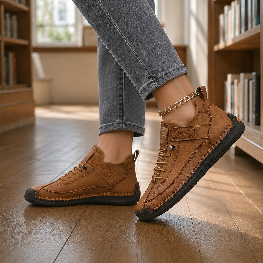 Women's Elastic Lace Sneakers Brown