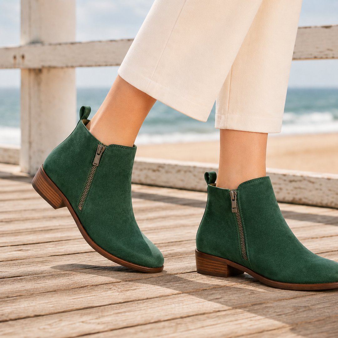 Women's Orthopedic Ankle Boots for Comfort and Support Green