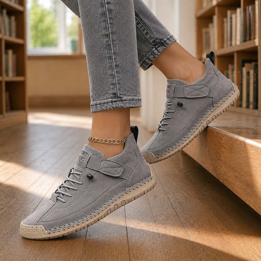 Women's Elastic Lace Sneakers Gray