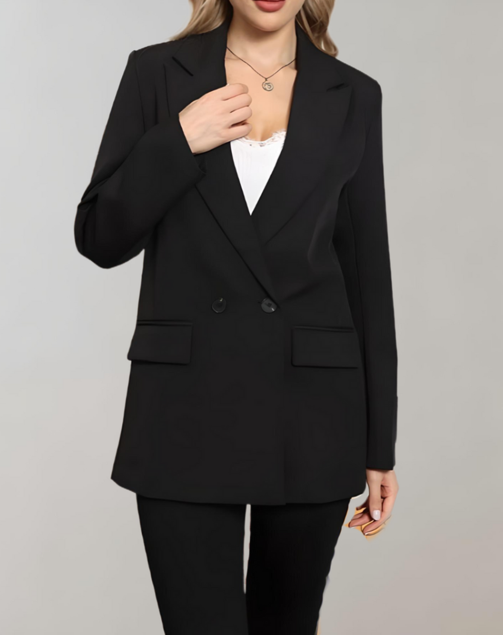 Women's Stylish Blazer - Chic and Versatile Outerwear Black