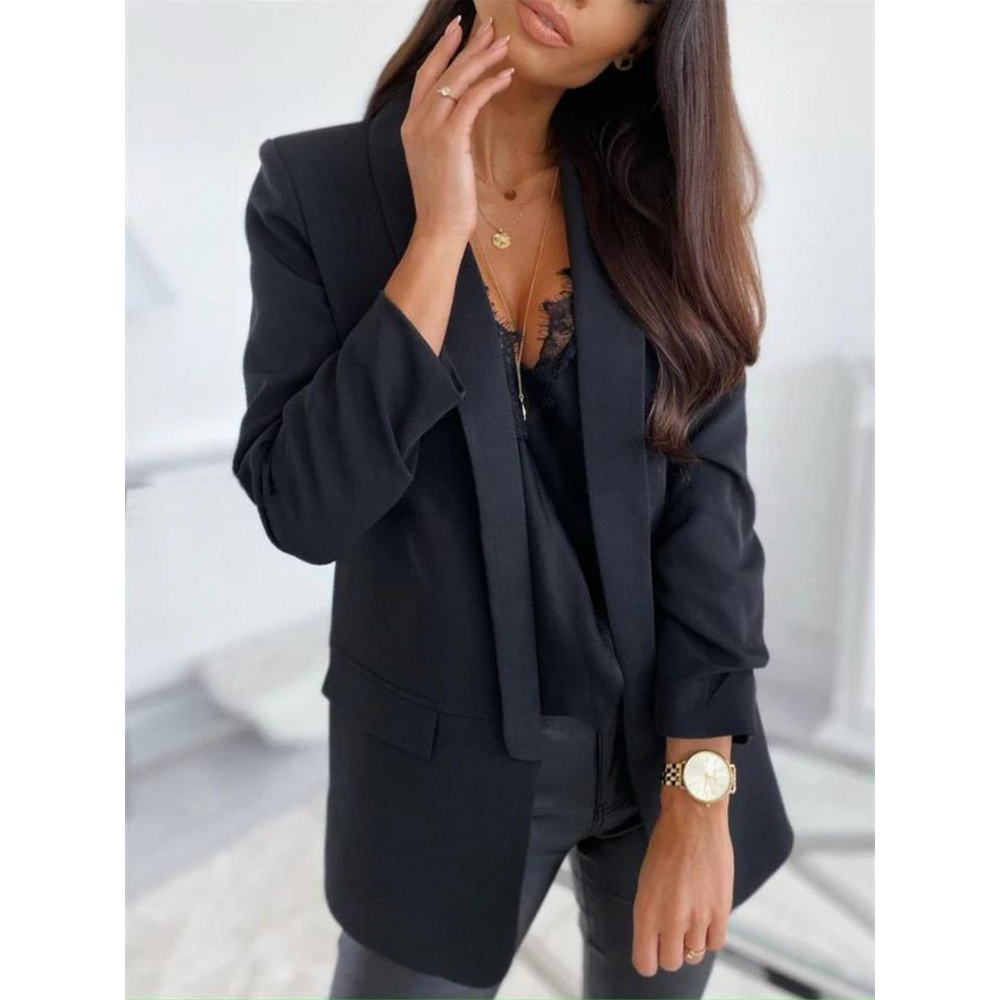 Women's Chic Open Blazer Black