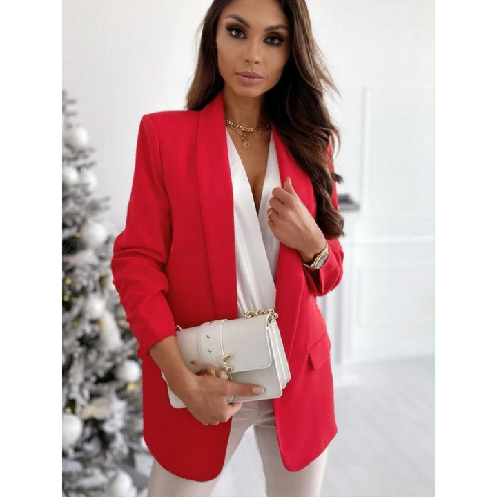 Women's Chic Open Blazer Red