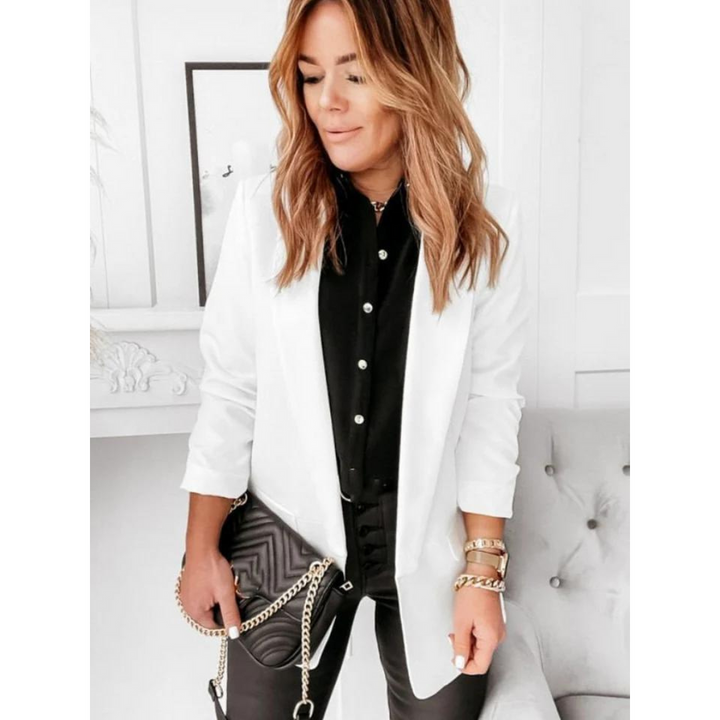 Women's Chic Open Blazer White