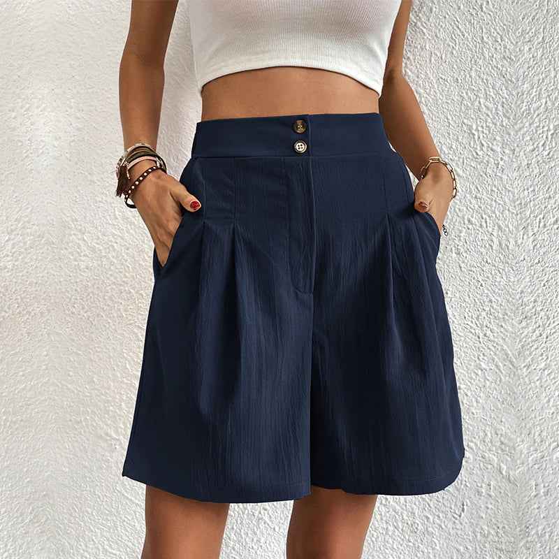Trendy Women's Relaxed Shorts Blue