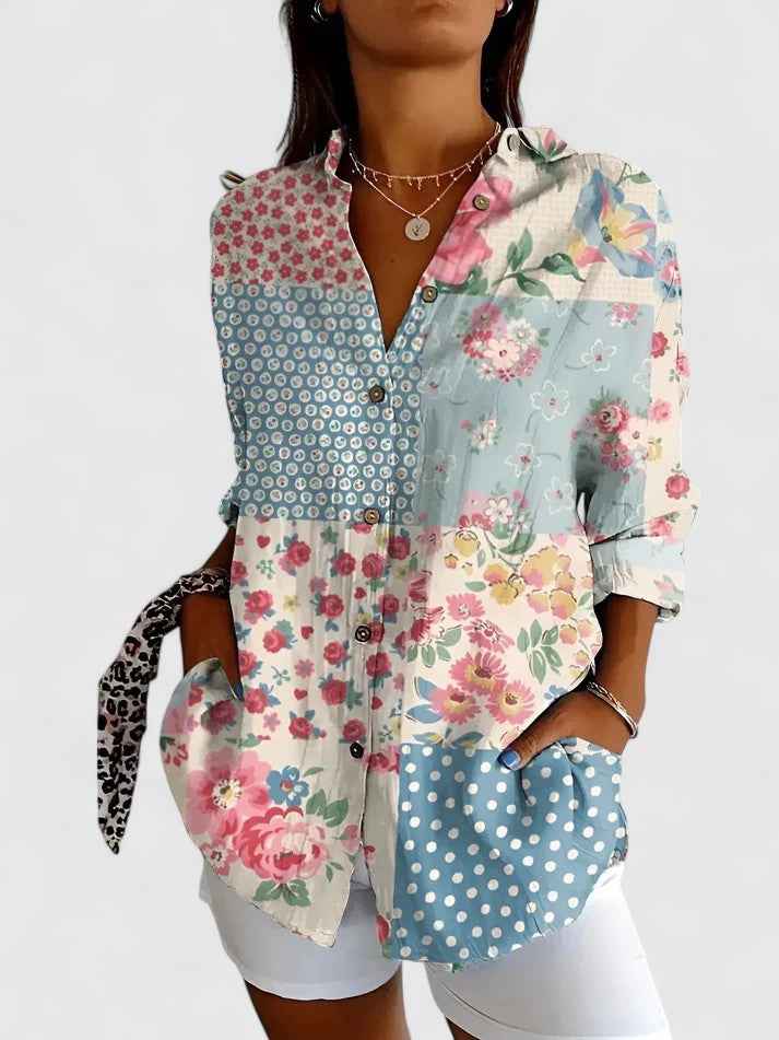 Women's Breezy Floral Top Blue