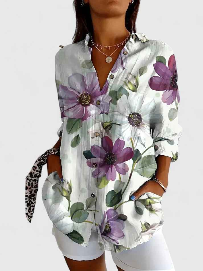 Women's Breezy Floral Top Purple