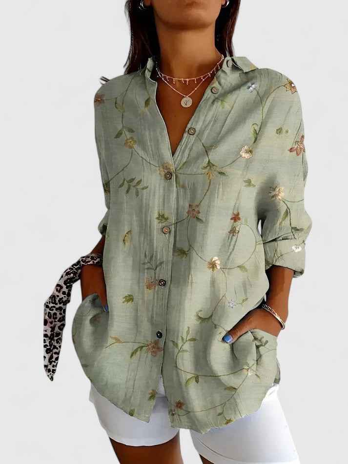 Women's Breezy Floral Top Green