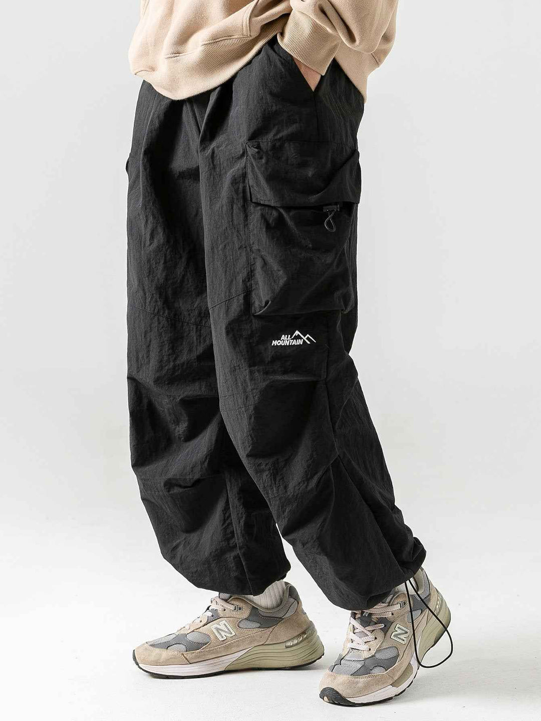 Men's Water-Resistant Cargo Pants – Ideal for Outdoor & Hiking Zwart