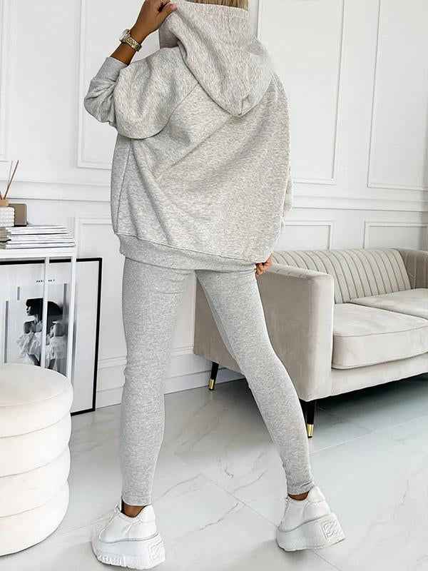 Women's Relaxed Fit Hoodie & High Waist Leggings Loungewear Set – Comfortable Casual Wear