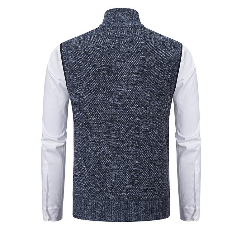Men's Sleeveless Knitted Sweater Vest - Regular Fit with Zipper - Business Casual Style