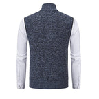 Men's Sleeveless Knitted Sweater Vest - Regular Fit with Zipper - Business Casual Style