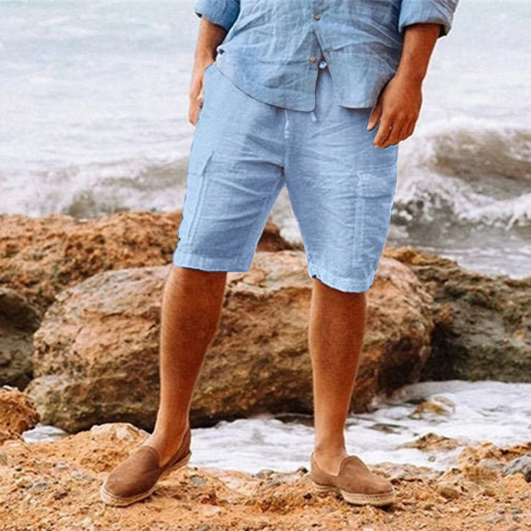 Men's Drawstring Casual Shorts Blue