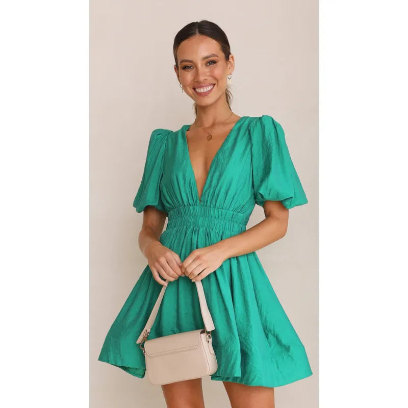 Judy | Stylish Mini Dress for Women - Breathable and Comfortable Green