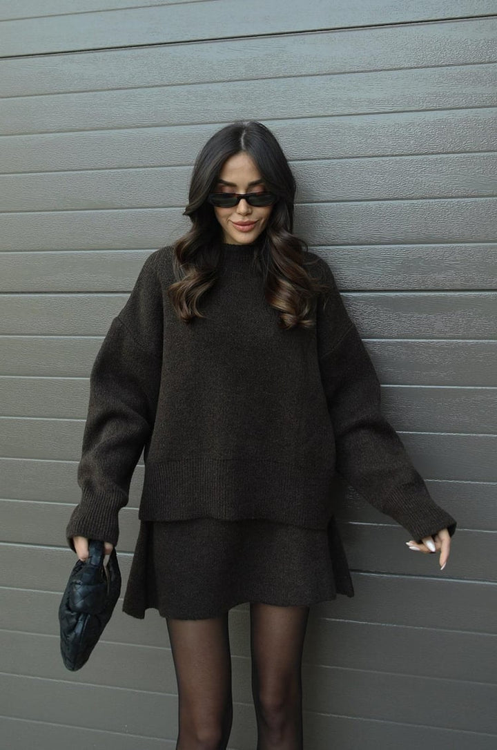 Violet | Women's Knitted Top and Skirt Set