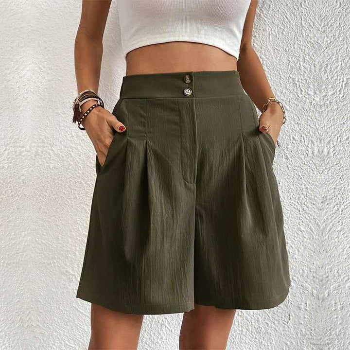 Trendy Women's Relaxed Shorts Green