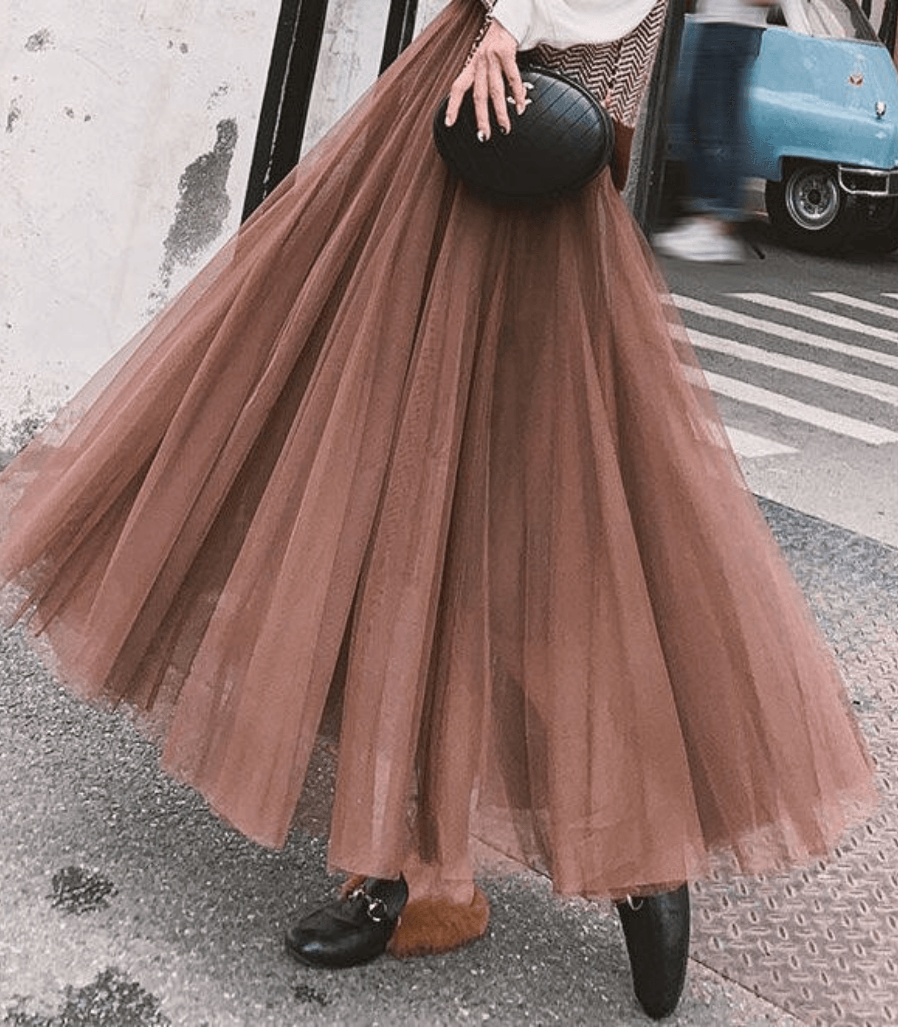 Women's High Waist Tulle Maxi Skirt - Layered & Airy Design