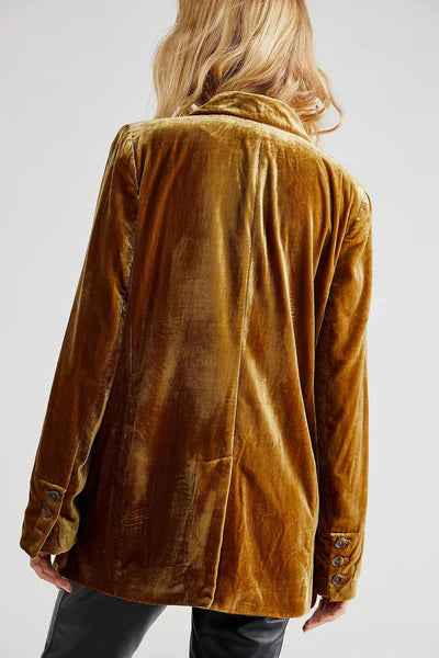 Women's Tailored Velour Blazer - Double Lined with Classic Lapel