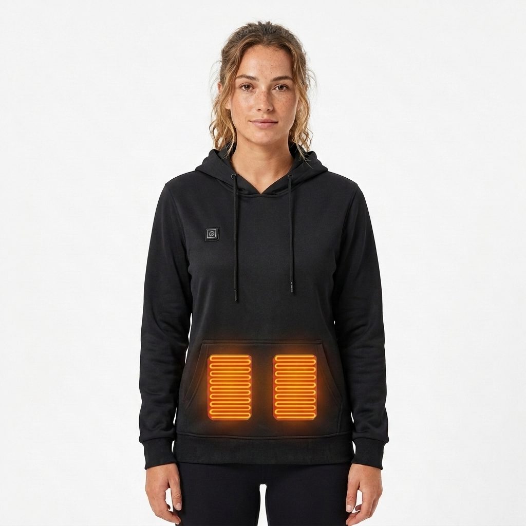 Women's Heated Pullover Hoodie for Comfort and Warmth