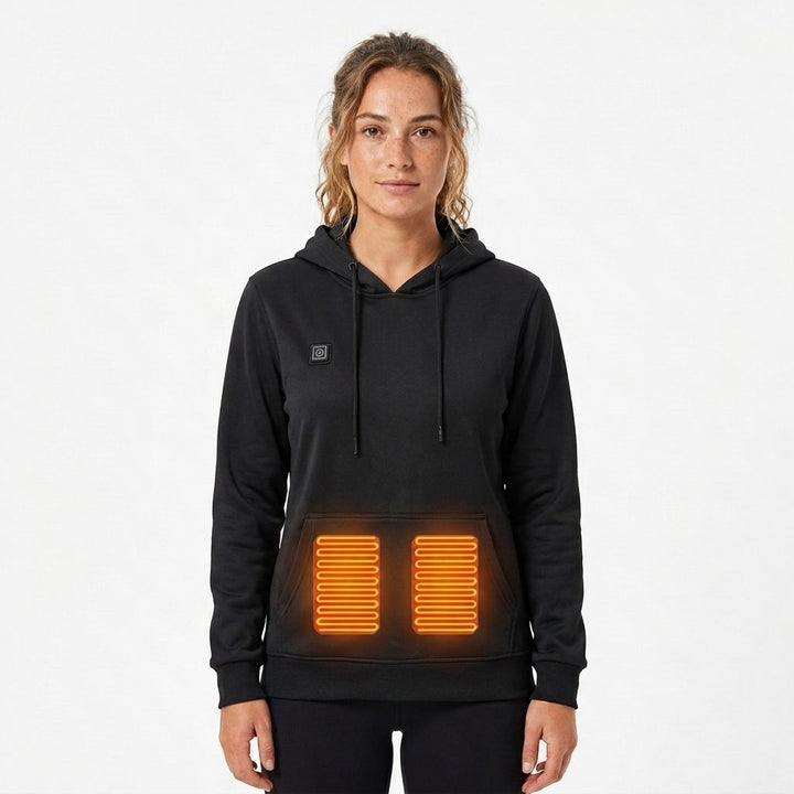 Women's Heated Pullover Hoodie for Comfort and Warmth