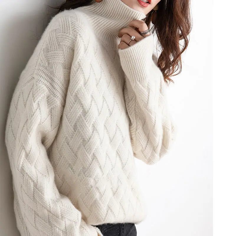 Women's Cable Knit Turtleneck Sweater
