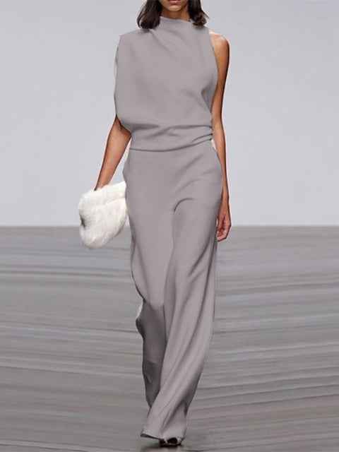 Libby | Women's One Shoulder Wide Leg Jumpsuit