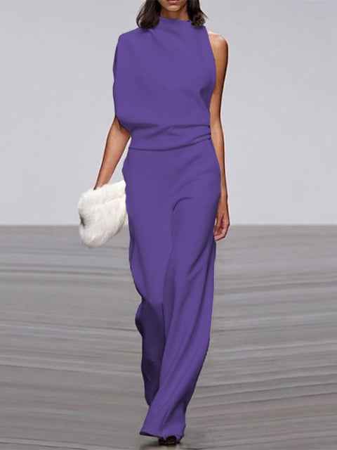 Libby | Women's One Shoulder Wide Leg Jumpsuit
