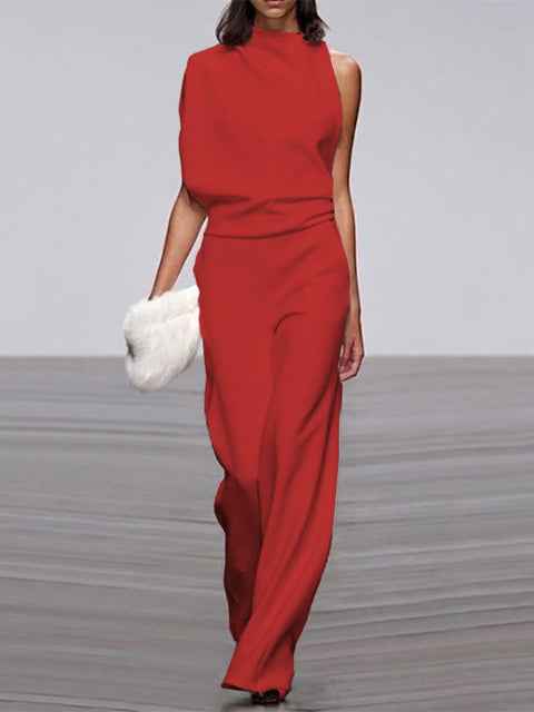 Libby | Women's One Shoulder Wide Leg Jumpsuit