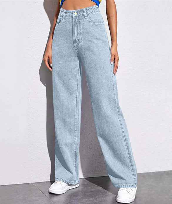 Women's Baggy Jeans - Stylish and Comfortable Fit Light Blue