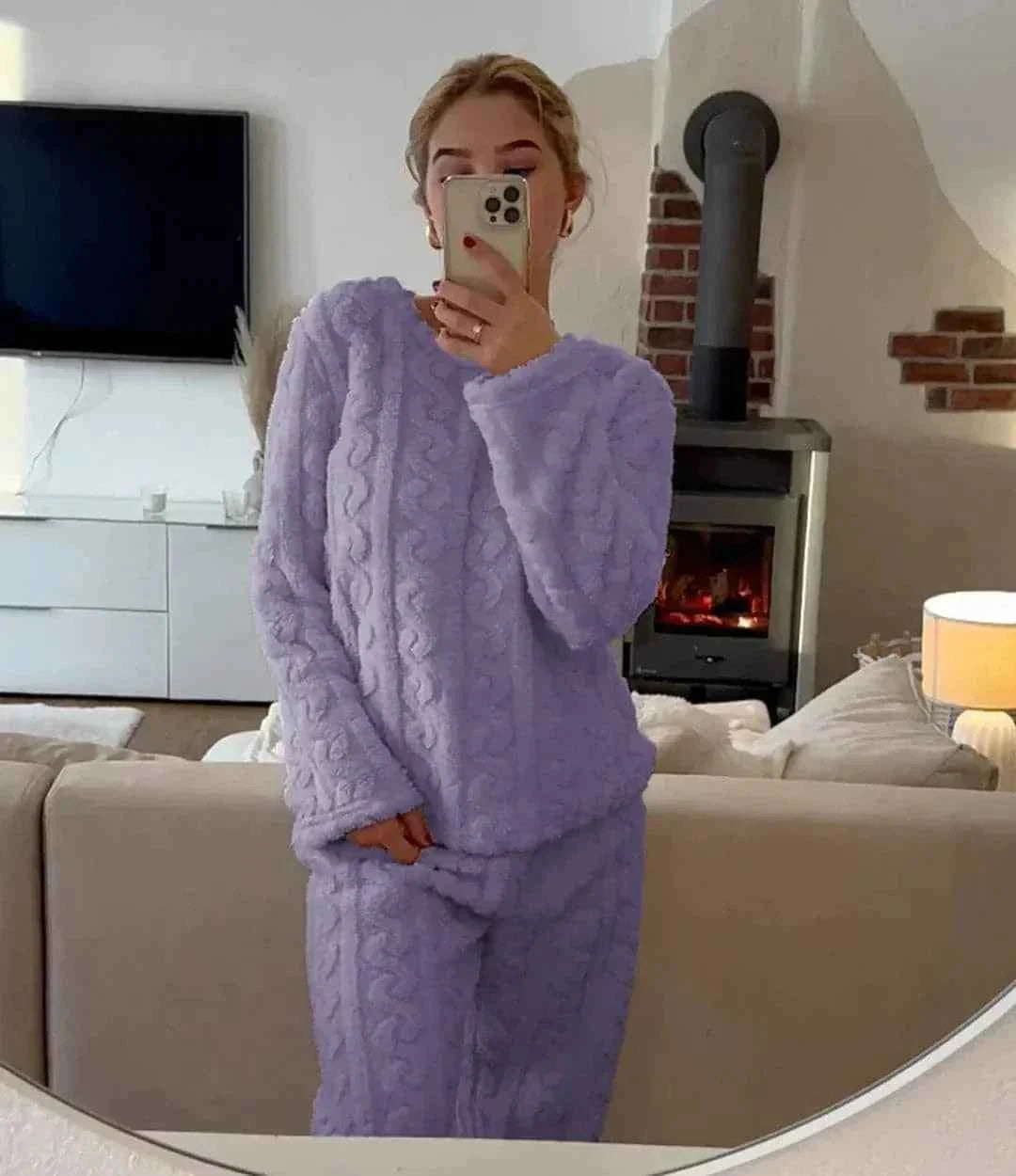 Cozy Two-Piece Women's Set Purple