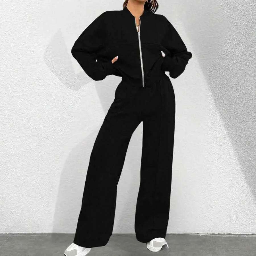 Trendy Women's Two-Piece Fashion Set Black