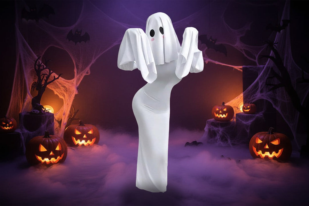 Kostým nevěsty ducha od Halloween's s dlouhými šaty a závojem