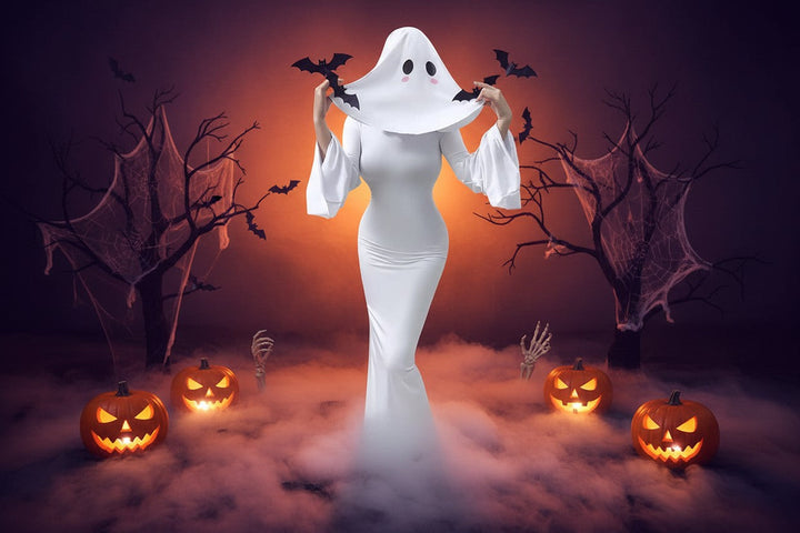 Kostým nevěsty ducha od Halloween's s dlouhými šaty a závojem