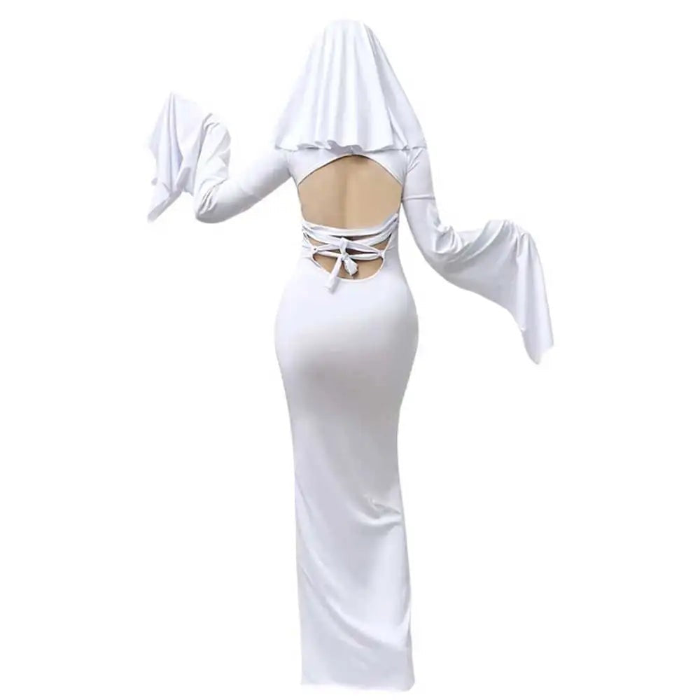 Kostým nevěsty ducha od Halloween's s dlouhými šaty a závojem