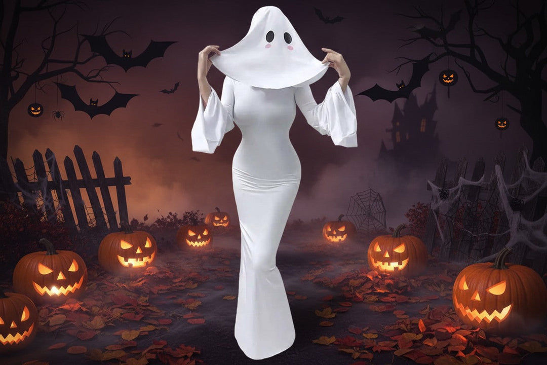 Kostým nevěsty ducha od Halloween's s dlouhými šaty a závojem