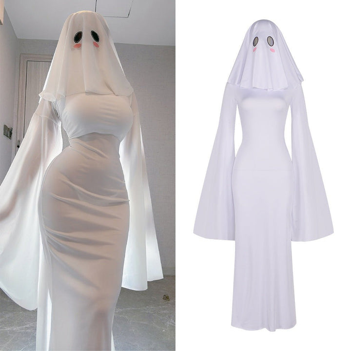 Kostým nevěsty ducha od Halloween's s dlouhými šaty a závojem
