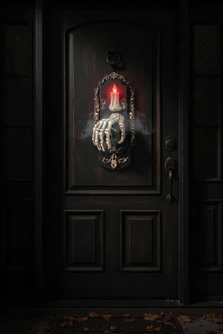 Pohybem aktivovaný zvonek u dveří od Halloween's se svítící oční bulvou a rozprašovačem mlhy