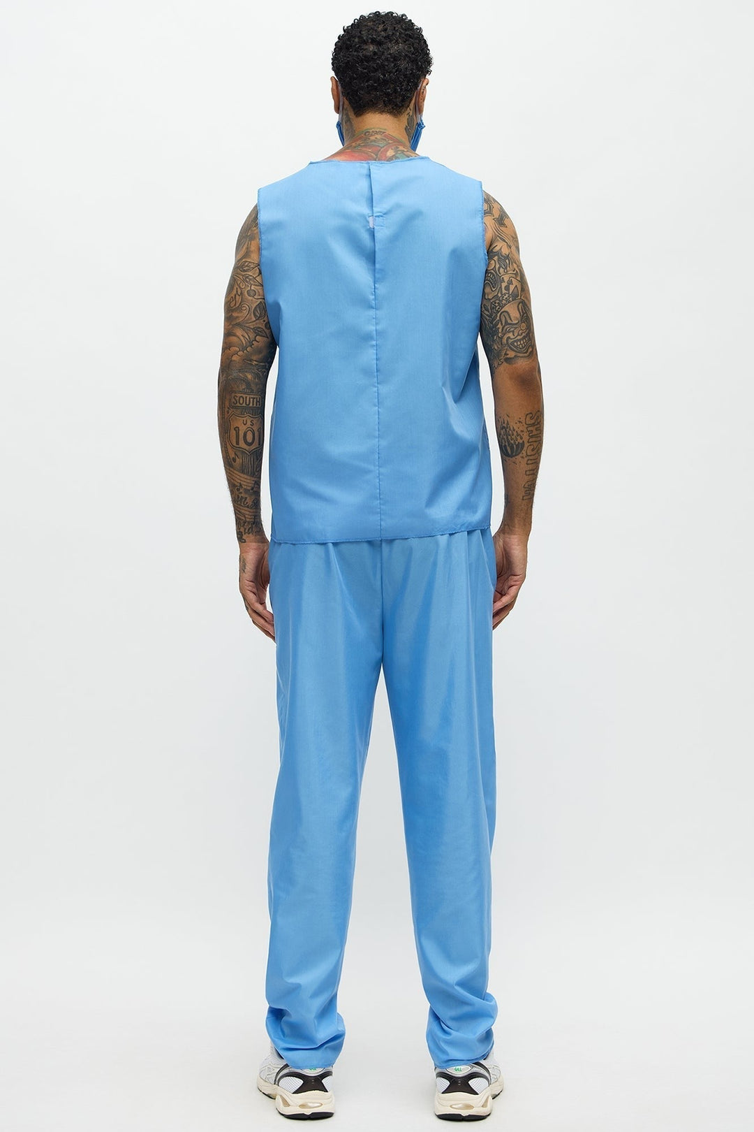Halloween's Medical Scrub Costume Set for Men with V Neck Top and Pants