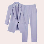 Women's Elegant Blazer and Pants Set Purple