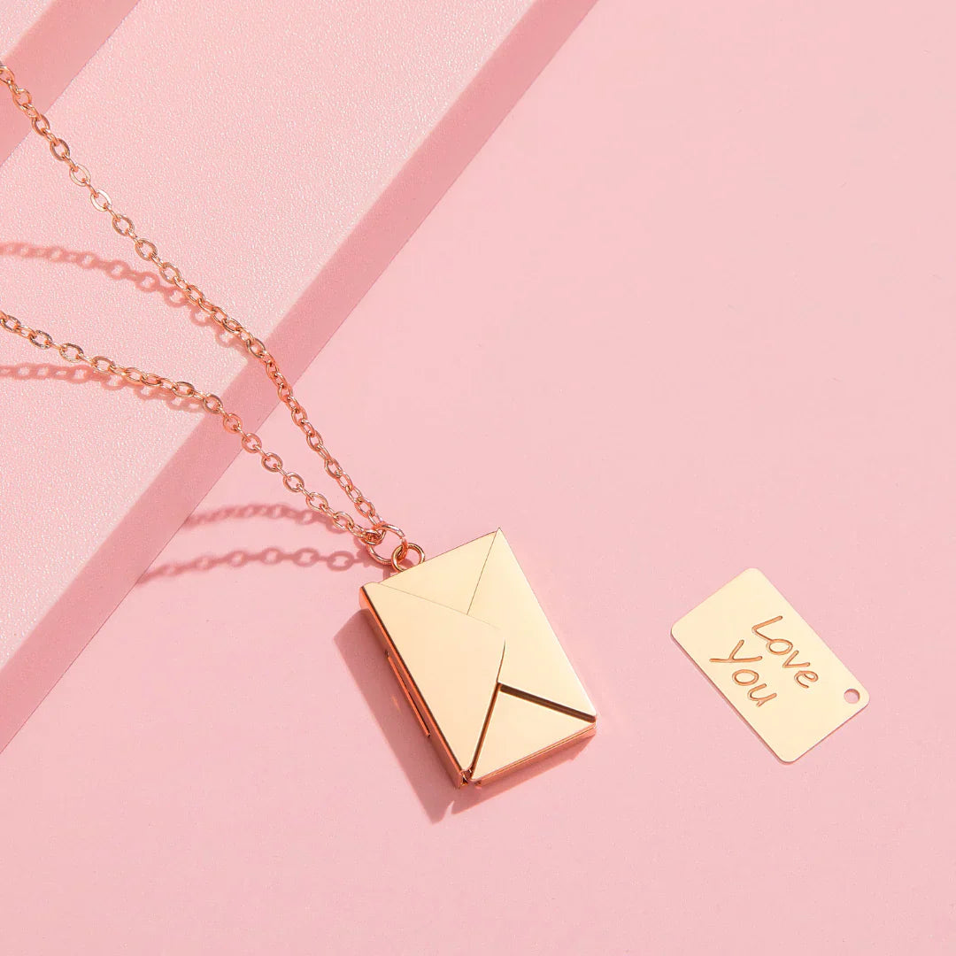 Nula | Women's Love Letter Envelope Necklace in Stainless Steel
