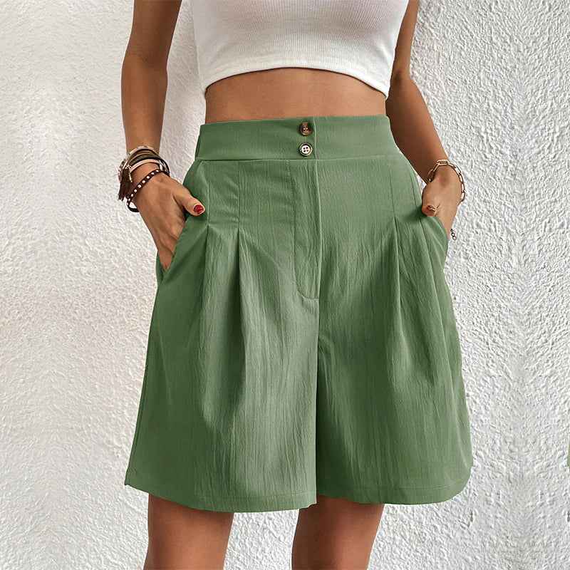Trendy Women's Relaxed Shorts Light Green