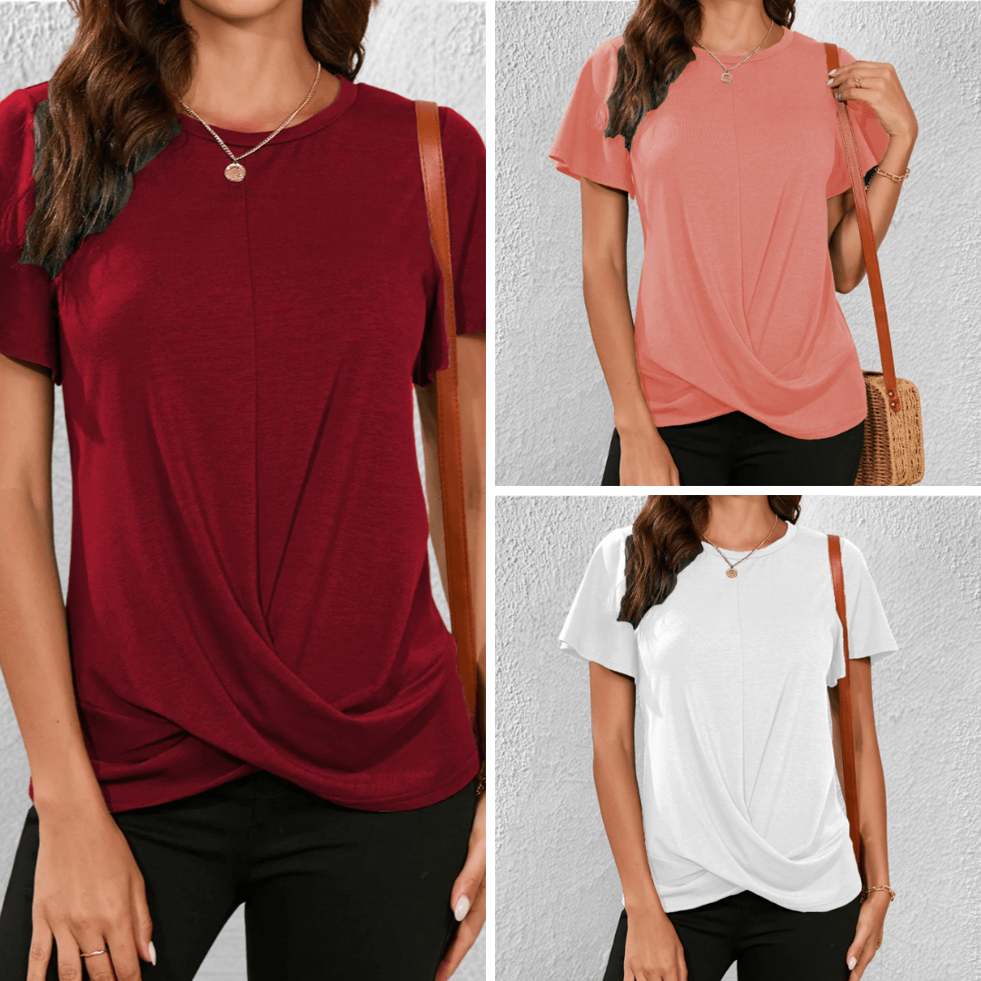 Lucy | Women's Twist Front Casual T-Shirt