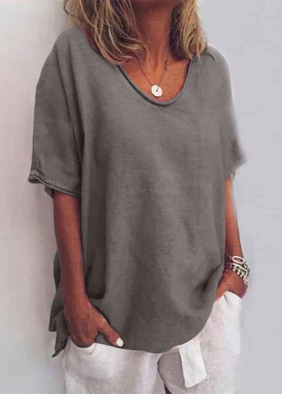 Women's Comfortable Loose-Fit Blouse Dark grey