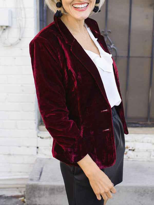 Women's Elegant Velvet Blazer