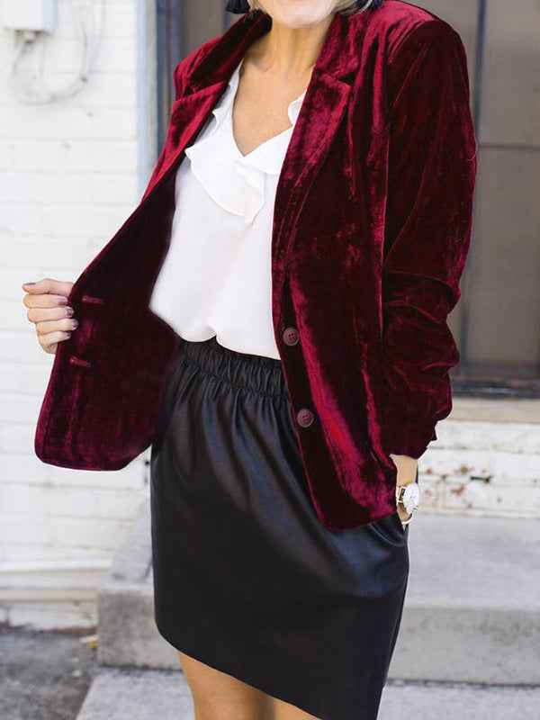 Women's Elegant Velvet Blazer
