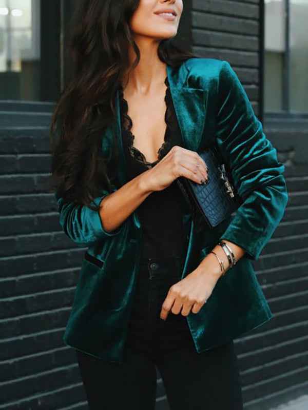 Women's Elegant Velvet Blazer