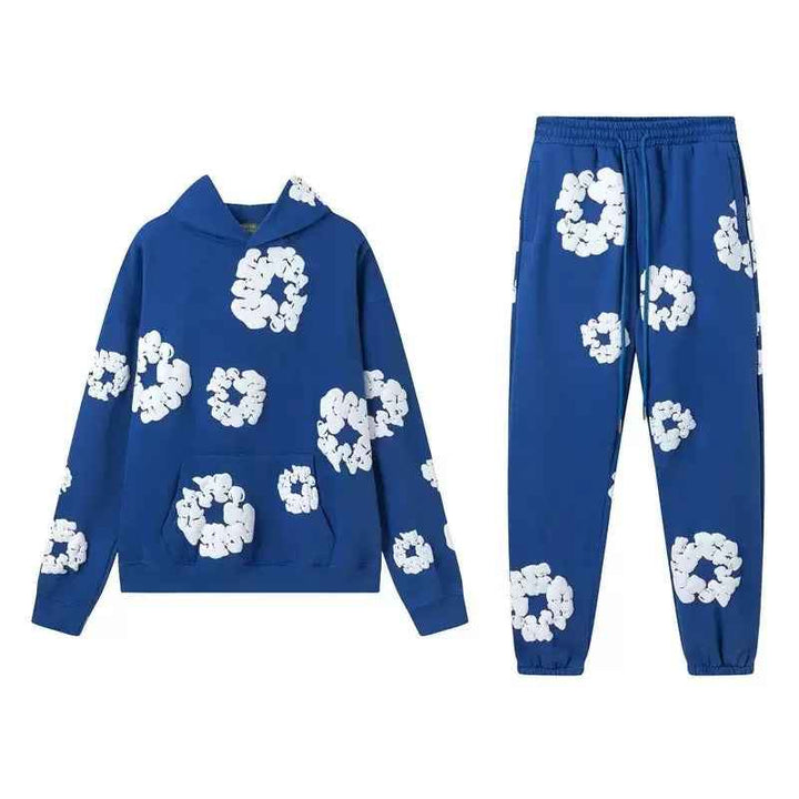 Aiden | Unisex Printed Tracksuit Set – Stylish Hoodie & Sweatpants Blue suit