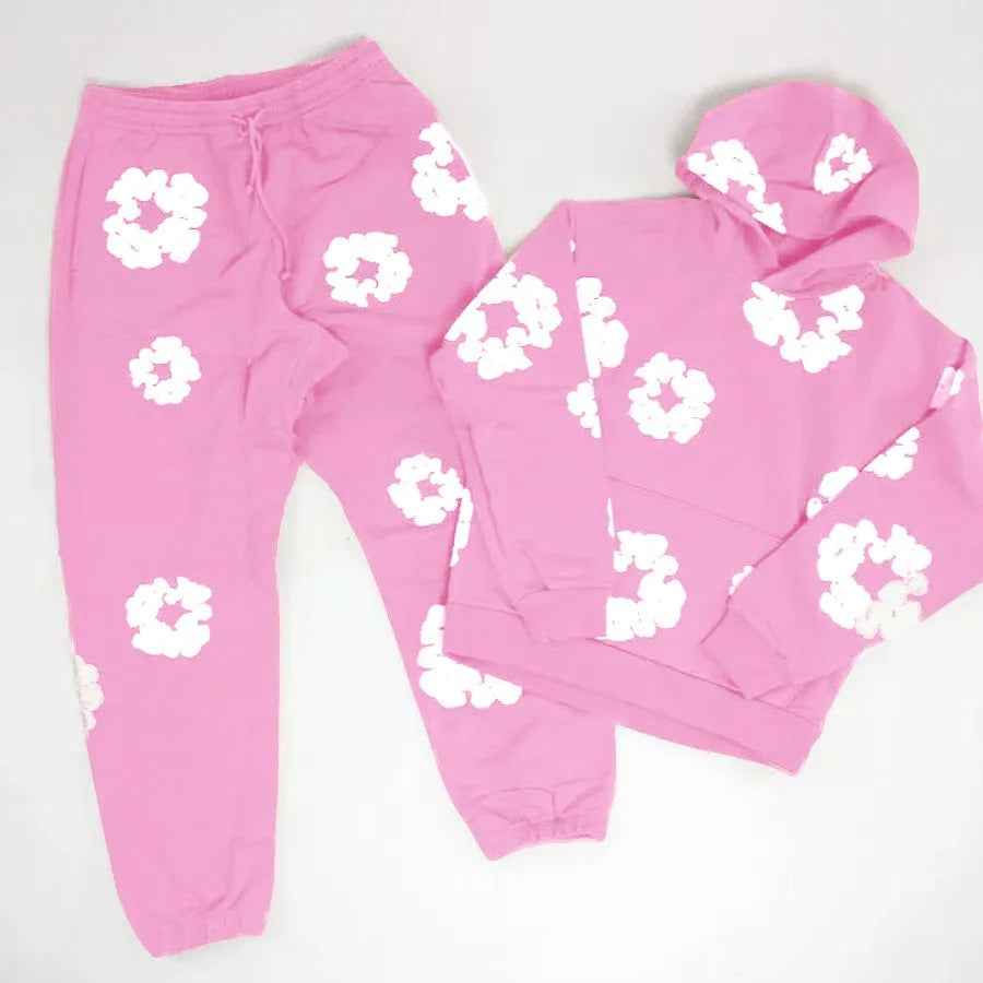 Aiden | Unisex Printed Tracksuit Set – Stylish Hoodie & Sweatpants Light Pink suit