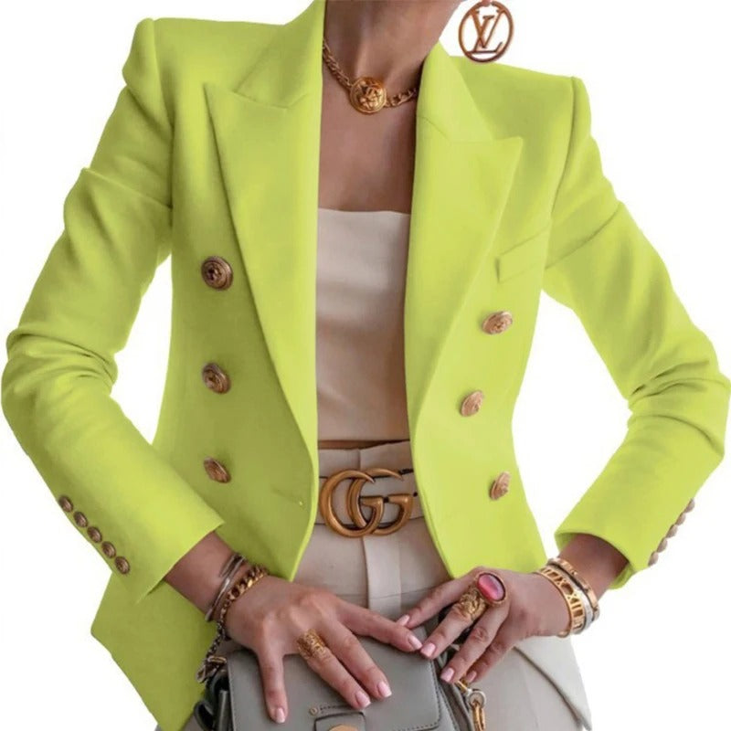 Women's Double-Breasted Tailored Blazer Jacket
