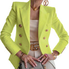 Women's Double-Breasted Tailored Blazer Jacket